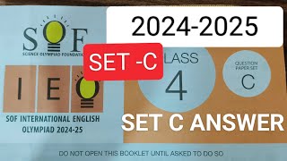 IEO 20242025 SET C ANSWER ieo OForOlympiad [upl. by Greene317]