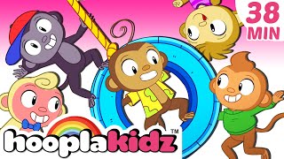 Five Little Monkeys Jumping On The Bed and more  HooplaKidz Official Kids Songs Series  Ep14 [upl. by Norra]