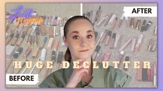 MASSIVE MAKEUP DECLUTTER  LIPS [upl. by Sheela]