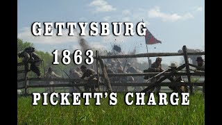 Gettysburg 145th Battle  Picketts Charge Sequence [upl. by Oirobil]