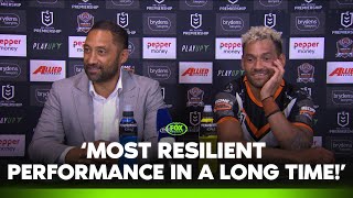 Proud Benji discusses those nailbiting final moments 😤  Tigers Press Conference  Fox League [upl. by Tjader]