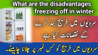 What are the disadvantages freezing off in winter  سردیوں میں فریج بند کرنے کے نقصان [upl. by Mcquoid]