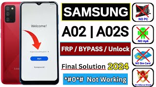 Samsung A02A02s Frp Bypass  0 Not Working fix  Without Pc  Unlock  Android 1112 [upl. by Stelle972]