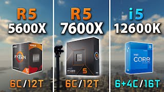 Ryzen 5 7600X vs 5600X vs i512600K  Test in 9 Games [upl. by Balcke294]