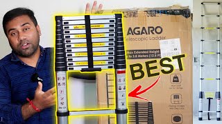 Best Aluminium Foldable Ladder in India 🔥 AGARO Aluminium Telescopic Ladder Unboxing amp Review [upl. by Alitha]