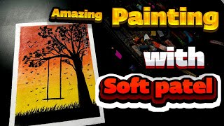 Easy and Simple soft pastel Landscape Painting for Beginners Step by step Tutorial [upl. by Klemperer]