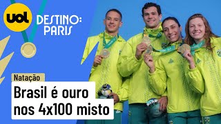 JOGOS PAN AMERICANOS BRASIL É OURO NOS 4x100 MISTO [upl. by Ahsaten]