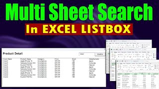 Mastering Excel Listbox MultiSheet Search Simplified with ListBox  Workbook Free [upl. by Schonthal]