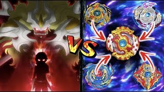 Spriggan Requiem VS All the Beyblades That Created it  Beyblade Burst Battle [upl. by Hermia]