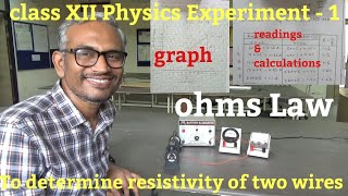 ohms Law resistivity specific resistance two wires physics experiment class 12 [upl. by Jardena]