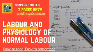 Labour Physiology of normal labour simple notes for exams with explanationMidwifery and obstetric [upl. by Obelia]