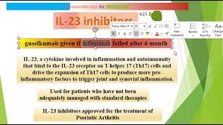 Biologics for psoriasis Infliximab guselkumab canakinumab [upl. by Tonie]