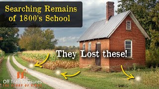 Searching the remains of an old one room school house for lost and forgotten things metaldetecting [upl. by Aneerbas]