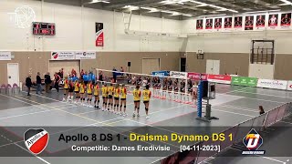 Volleybal Dames Eredivisie Apollo 8 D1  Draisma Dynamo D1 04112023 [upl. by Caye]