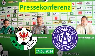 WSG Tirol gegen FAK Austria Wien  Pressekonferenz 24102024 [upl. by Roy]