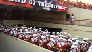 Texas Longhorn Band marches into DKR Aug 30 2014 UT vs UNT [upl. by Eteragram]