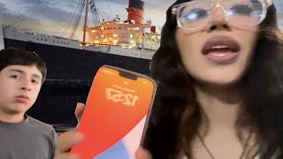 WE STAYED OVERNIGHT AT THE HAUNTED QUEEN MARY SHIP😱 [upl. by Phelips229]