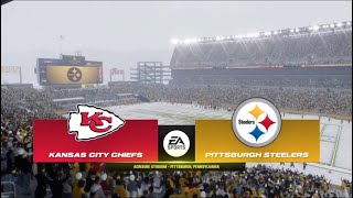 Madden NFL 24  Kansas City Chiefs 132 Vs Pittsburgh Steelers 86 Week 17 Madden 25 Rosters [upl. by Selbbep]