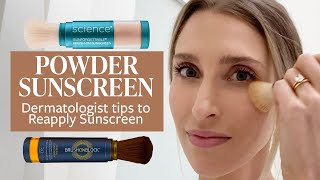 Powder Sunscreens and SPF Reapplication Tips from a Dermatologist  Dr Sam Ellis [upl. by Uhile]