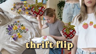 thrift flip turning ugly clothes into not ugly clothes no sewing machine [upl. by Atteuqal]