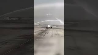 Woeful Water Welcome Water cannon salute goes wrong deploying emergency exit [upl. by Strohben32]