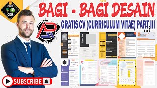 PART III  10 Desain TEMPLATE Curriculum Vitae CV GRATIS FULL CDR [upl. by Hgielyak]