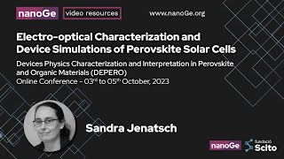 Electrooptical Characterization and Device Simulations of Perovskite Solar Cells  Sandra Jenatsch [upl. by Jose969]