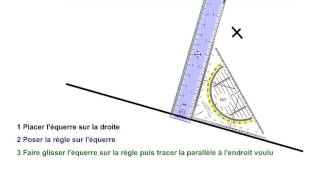 Comment tracer une droite parallèle passant par un point [upl. by Keg]