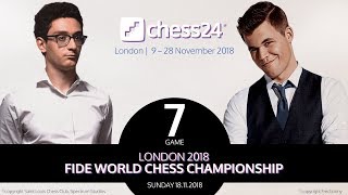 CarlsenCaruana Game 7  2018 FIDE World Chess Championship [upl. by Newcomer]