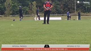 Live Cricket Match  Imperial Premier vs Imperial CC T25  28Sep24 0859 AM 20 overs  Individual [upl. by Haidej152]