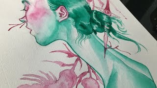 This is fine  Watercolor Sketchbook Timelapse [upl. by Eidnac139]