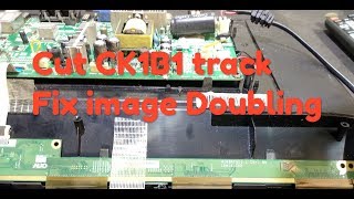 FIX VIDEOCON LED TV IMAGE DOUBLING BY CUTTING CK1B1 TRACK [upl. by Gathers]