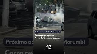 AGORA carro pega fogo na Avenida Giovanni Gronchi veja vídeo [upl. by Laehpar771]