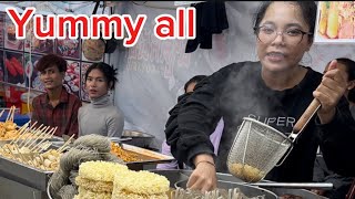 Phnom Penh night market plenty of food Cambodia real life  street food [upl. by Odlawso]