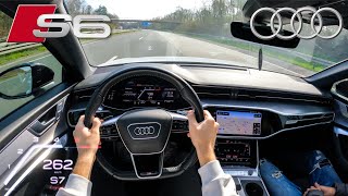 Audi S6 C8 Avant 30 TDI 344HP TOP SPEED POV DRIVE ON AUTOBAHN [upl. by Aicilat]