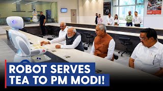 PM Modi visits fascinating Robotics Gallery at Gujarat Science City [upl. by Pilihp766]