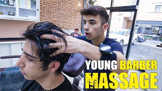 Massage ASMR In Barber Shop For Young Customer  SLEEP RELIEF [upl. by Kenyon]