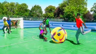 WORLDS BIGGEST SLIP N SLIDE FOOTBALL MATCH ⚽️💦 [upl. by Alvin]