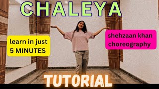 Chaleya dance tutorial  chaleya shehzaan khan choreography step by step  learn dance on chaleya [upl. by Gilda]