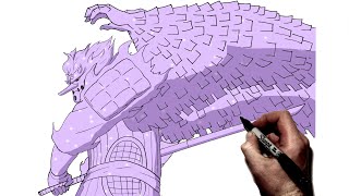 How To Draw Sasukes Perfect Susanoo  Step By Step  Naruto [upl. by Jud]