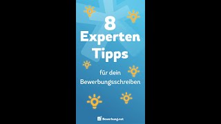 Bewerbungsschreiben  8 Experten Tipps shorts [upl. by Llenwahs]