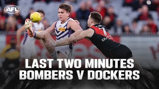 Last Two Minutes Essendon v Fremantle  Round 21 2024  AFL [upl. by Erkan]