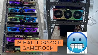 САМЫЕ ХОЛОДНЫЕ КАРТЫ В МАЙНИНГЕ Майнинг ферма из 12 Palit 3070ti GameRock [upl. by Ardnael]