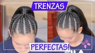 Peinado Trenzas Pegadas a la Cabeza con Coleta  Como Hacer Trenzas  Peinados Para Fiesta [upl. by Ameekahs]