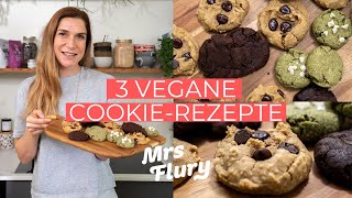 3 Vegane Lieblings Cookies  Protein Matcha und Schoko Cookies Rezept Mrs Flury [upl. by Petracca]