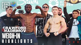 Weigh In Highlights  Riyadh Season Card Feat Terence Crawford vs Israil Madrimov [upl. by Tanah40]