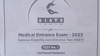 AIATS Test01 RM Answer key amp Solutions12th passed studentsDropperBooklet CodeEDate04122022 [upl. by Yedrahs672]