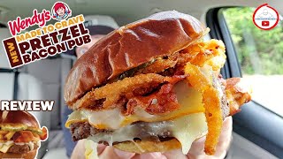 Wendys® PRETZEL BACON PUB BURGER Review 👧🥨🥓🍔  MADE TO CRAVE [upl. by Llenrrad]