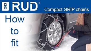 RUD  Compact Grip V  snow chains  quotHow toquot fitting guide [upl. by Lancaster]