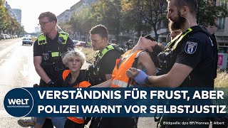 LETZTE GENERATION Autofahrer frustriert wegen Straßenblockaden – Polizei warnt vor Selbstjustiz [upl. by Ardnasal]